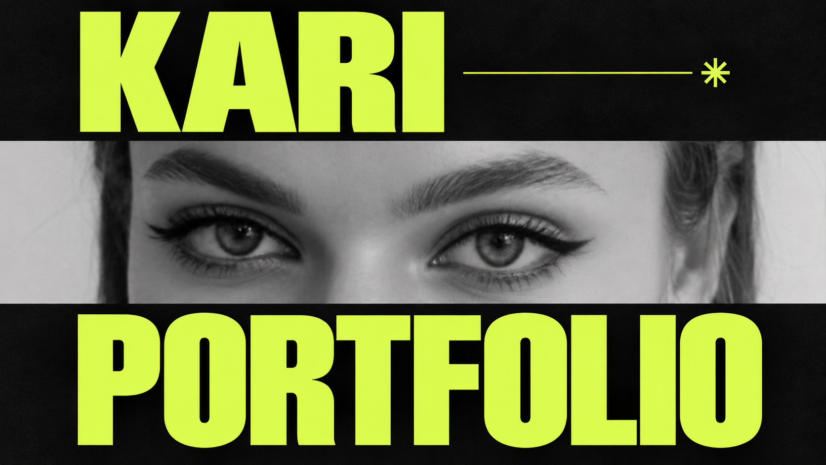KARI PORTFOLIO — обложка с фотографией глаз
